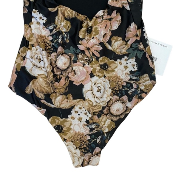 NWT Beach Riot One Piece Halter Swimsuit in Black Floral Size Small - Picture 10 of 13